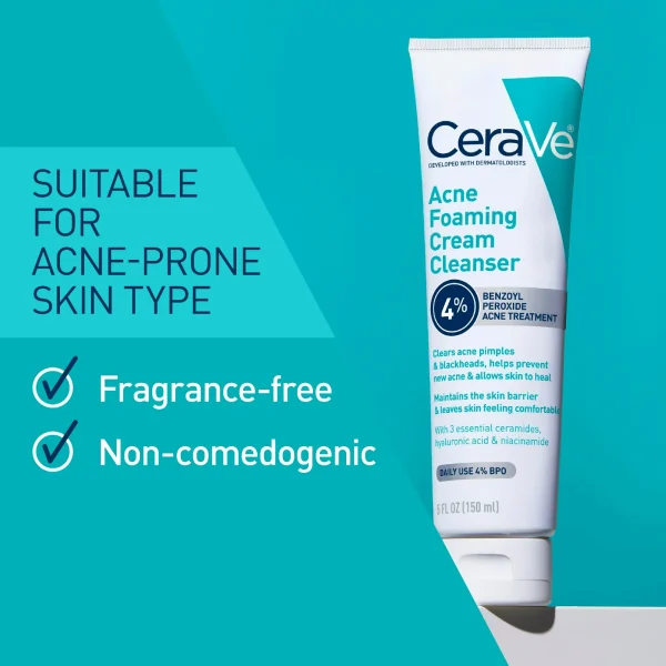 CeraVe Acne Foaming Cream Cleanser for Oily Skin 150ml