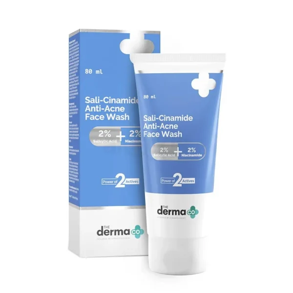 The Derma Co Sali-Cinamide Anti-Acne with 2% Salicylic Acid & 2% Niacinamide Face Wash 80ml