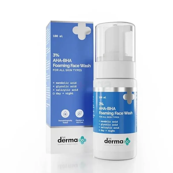 The Derma CO 3% AHA-BHA Anti Acne Face Wash, Foaming Cleanser 100 ml